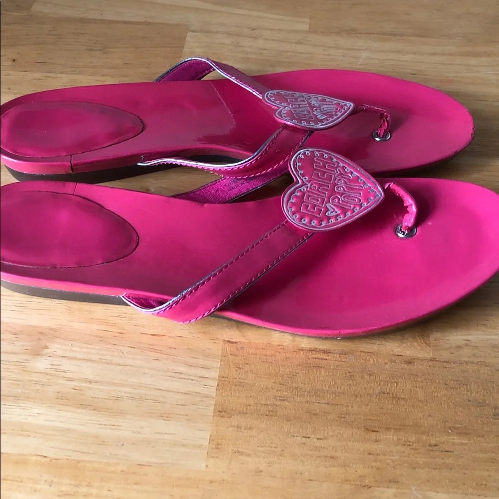 Coach poppy rare spring Vibrant Sophie Pink Heart Sandals - Picture 2 of 11